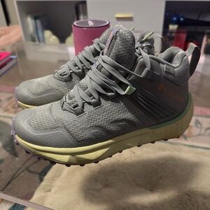 Columbia Gray and Light Green Trail Shoes